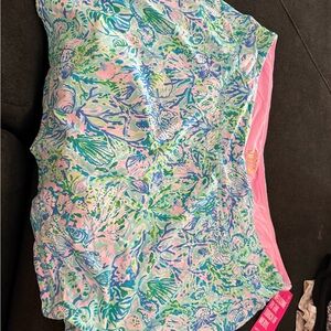 Lilly Pulitzer Pink and Blue Floral Skirt